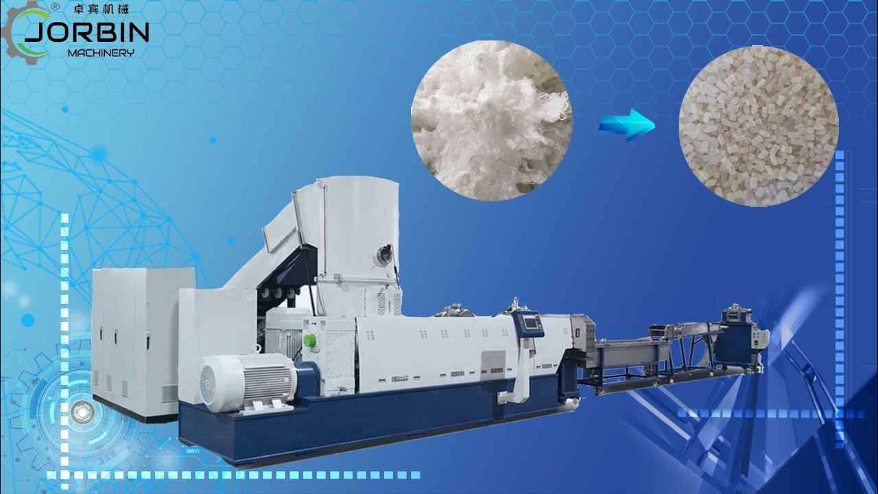 Nylon Waste Yarn/polyester fabric recycling single or two Stage Extruders granulator machine plant