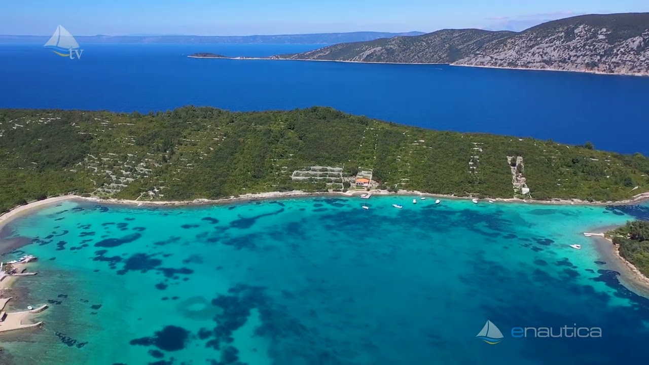 Zaliv Kneža, otok Korčula (Hrvaška iz zraka)