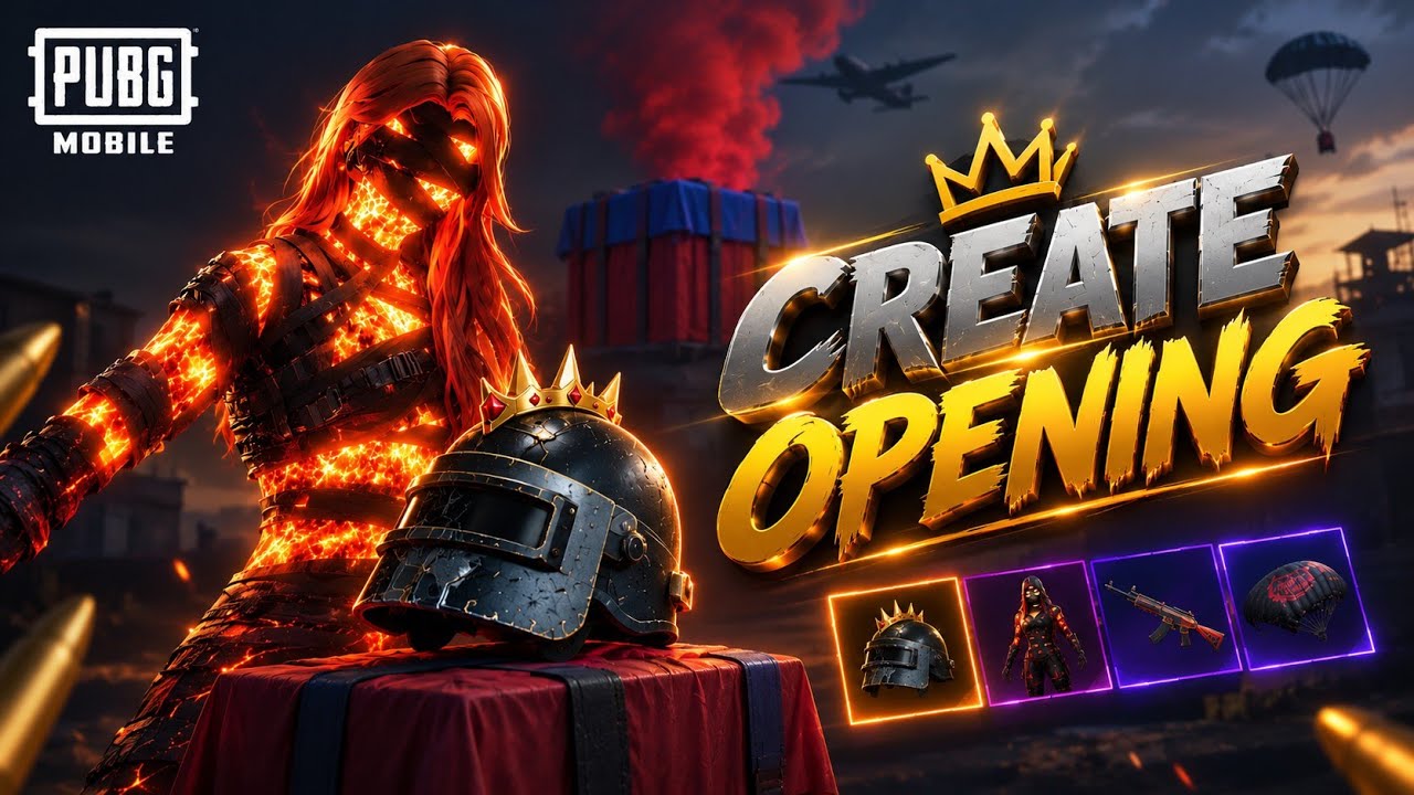 $100,00 UC Inferno Helmet & Vampire Set Crate Opening AKM Hellfire Auto Upgradable PUBGM