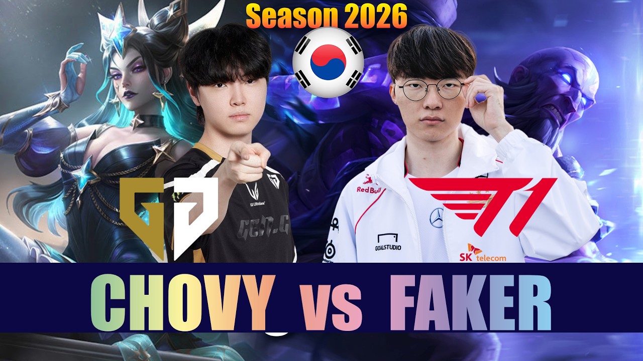 GEN Chovy vs T1 Faker - Chovy SYNDRA vs Faker RYZE Mis - Patch 26.17 KR Ranked | lolrec