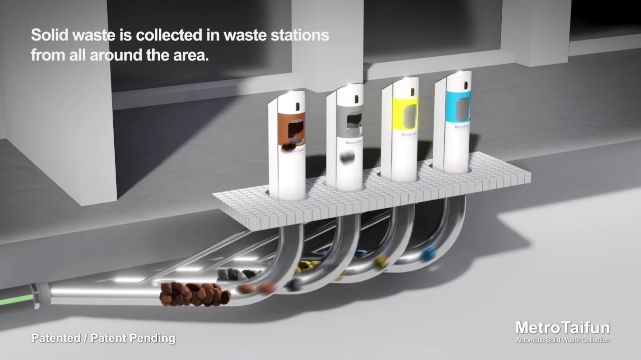 MetroTaifun solid waste collection system in VTB Arena Park, Moscow Russia