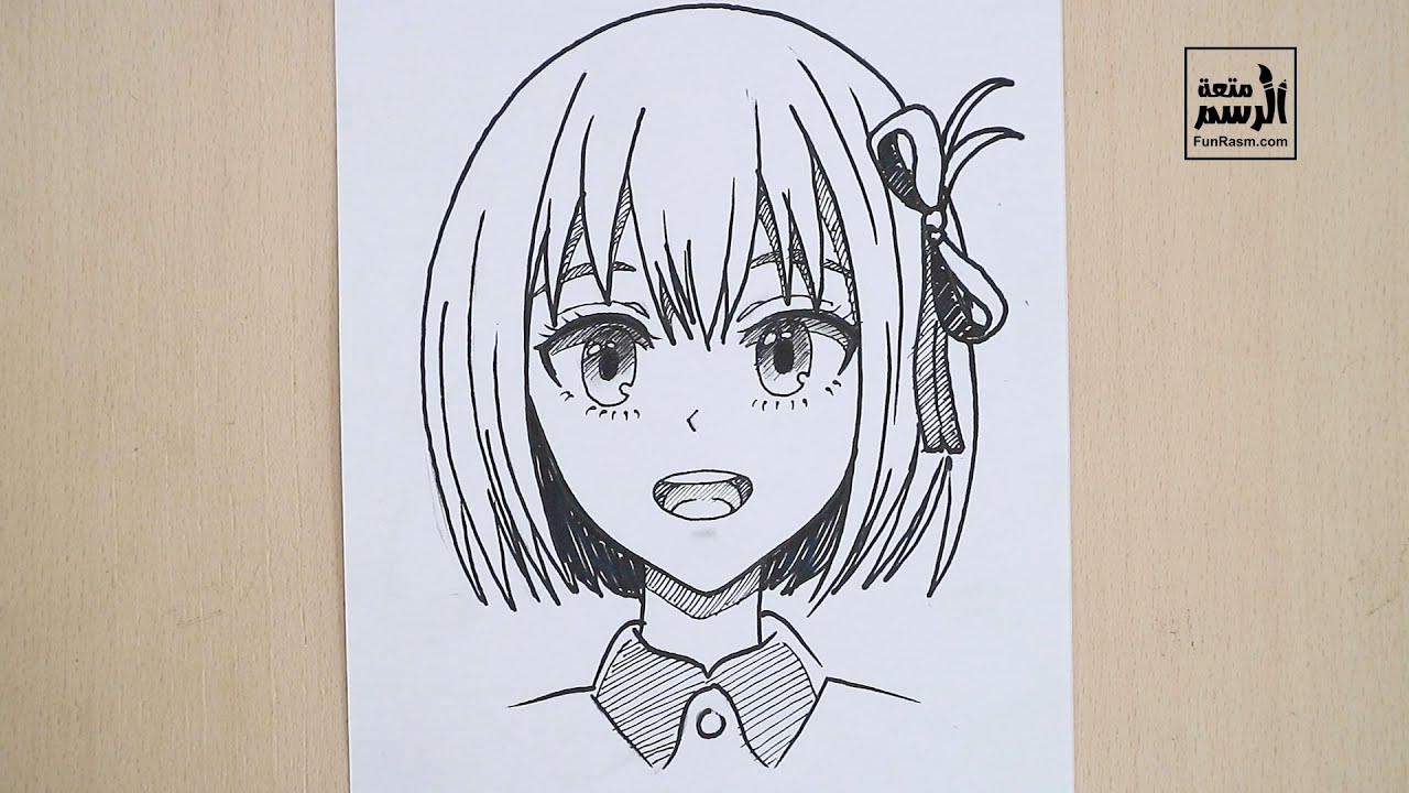 رسم انمي سهل | تعليم رسم بنت انمي خطوة بخطوة مثل المحترفين اليابانيين | دروس متعة الرسم