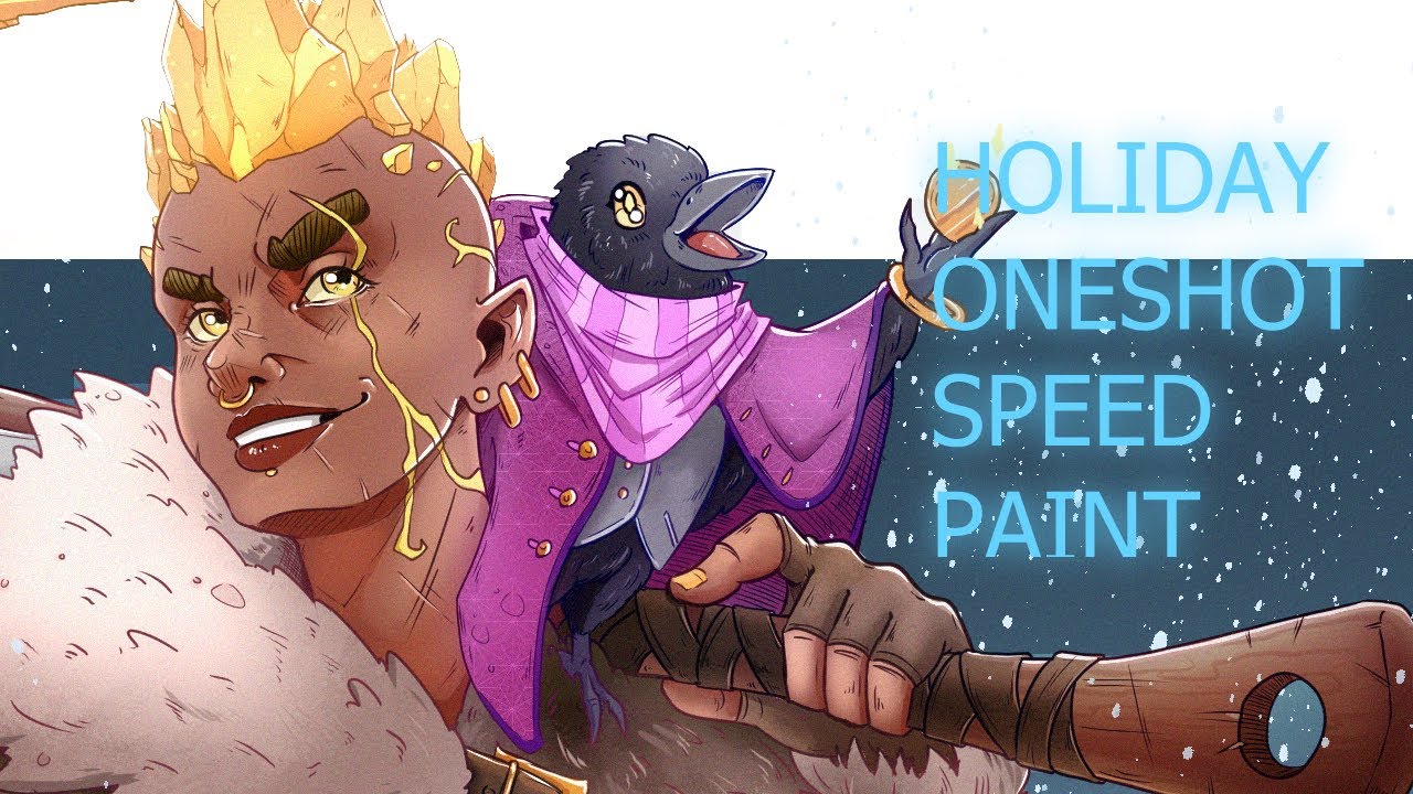 Holiday One-shot Speed paint! #characterdesign #digitalartists #fantasycharacter