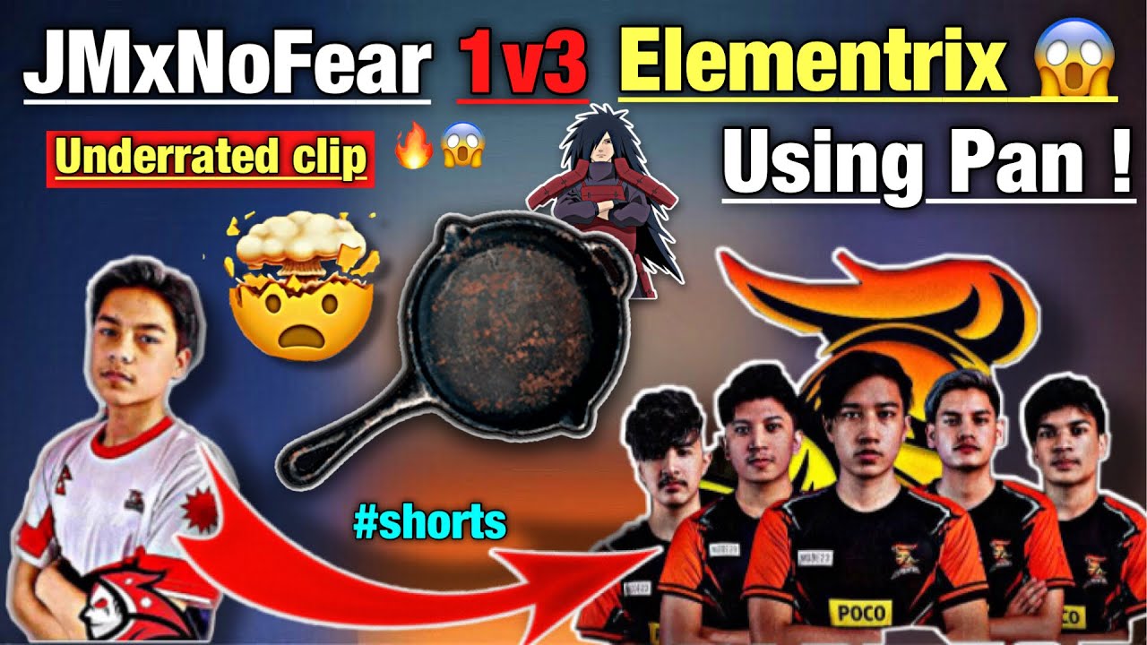 JMxNoFear 1v3 Ex Using Pan😱| Underrated Clip🤨? | #shorts #PubgMobile #PasangV2