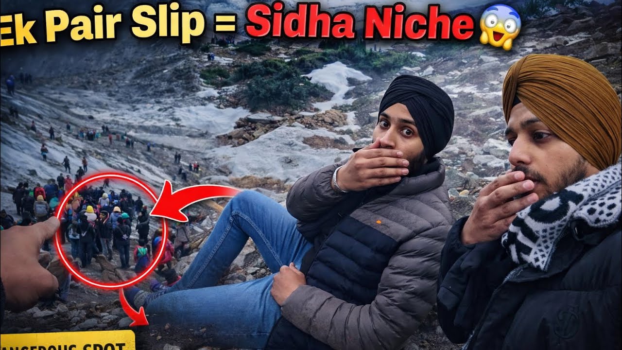 Ye kya hua sidha niche *BLOOD* vlog 3 #himalayansnow #danger ￼delhi after rain 