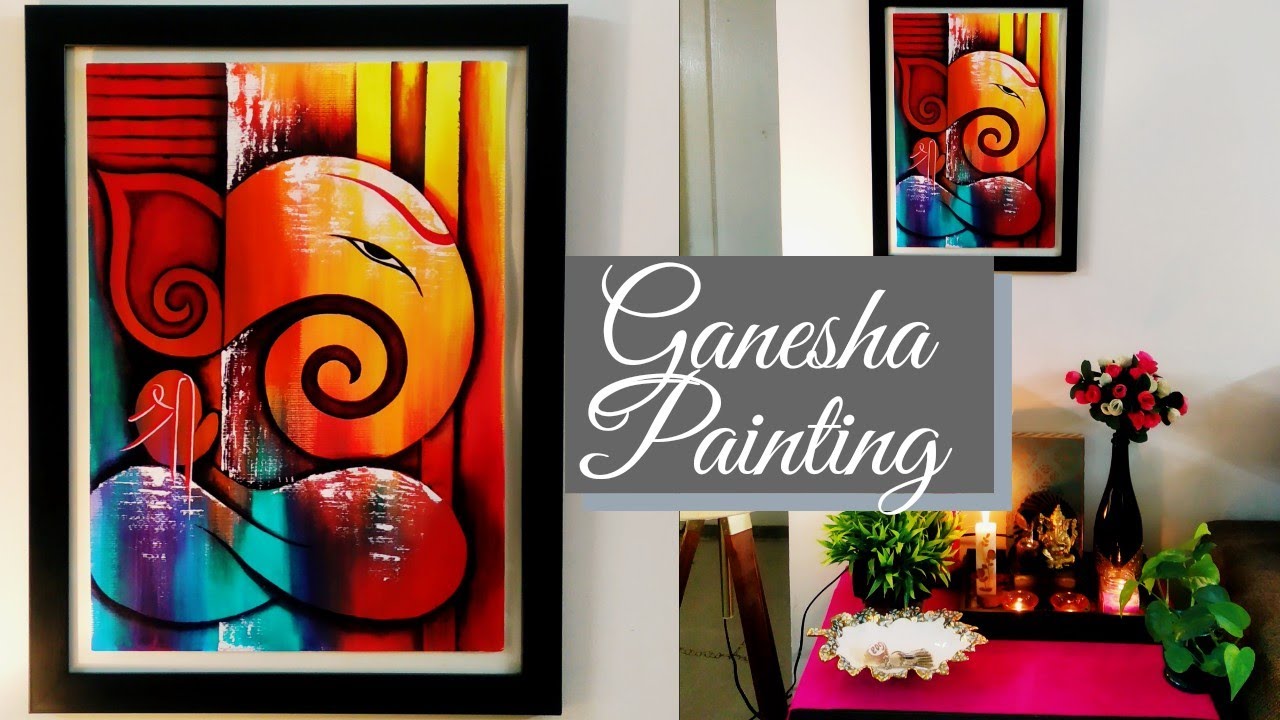 Ganesha Painting | Abstract Ganesha Painting | Easy Ganesha Painting Technique and Tutorial