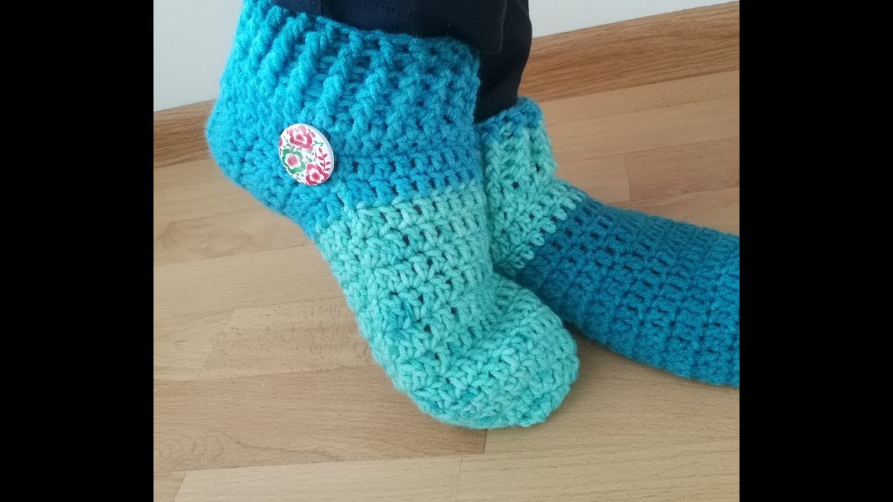 👣 Skarpetki na szydełku 10k - crochet socks , slippers fast ans simply