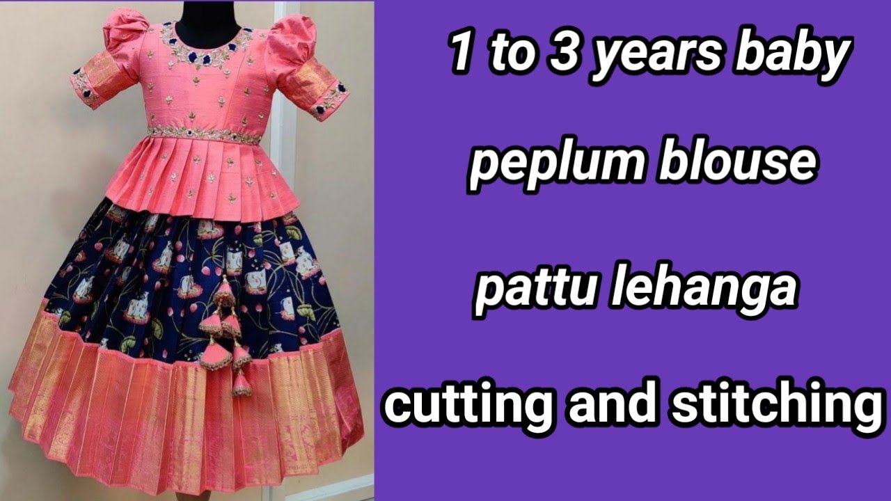 kids peplum blouse & parikini cutting and stitching for beginners