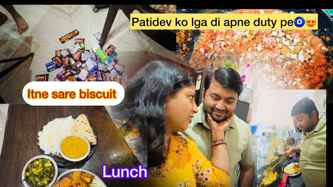 Patidev ke liye bnaye gajar ka halwa😍| Aaj inko lag di apne duty pe|#couplegoal|@Amritakizindagi 