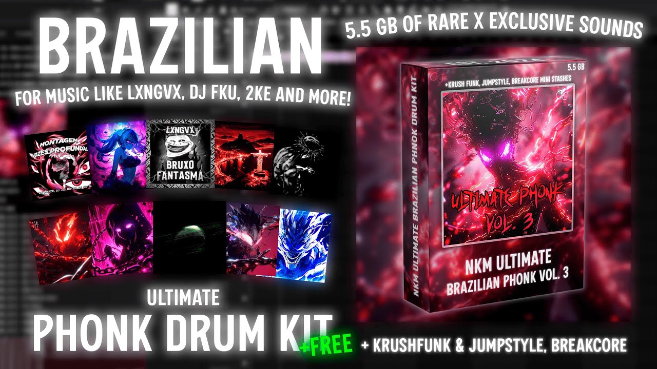 [FREE] BRAZILIAN PHONK ULTIMATE DRUM KIT VOL.3 | 6000+ SOUNDS!
