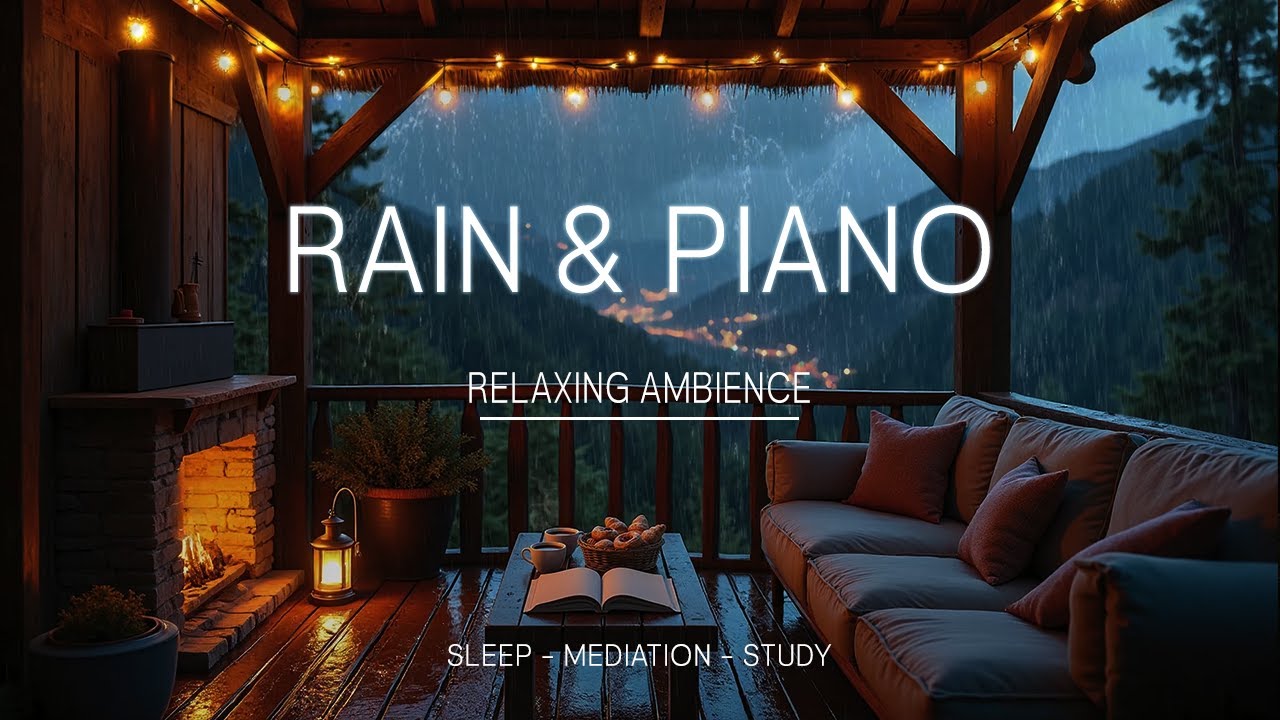 Warm Bedroom Piano & Rain Sounds for Deep Sleep 🌙 for Mental exhaustion After a Long Day