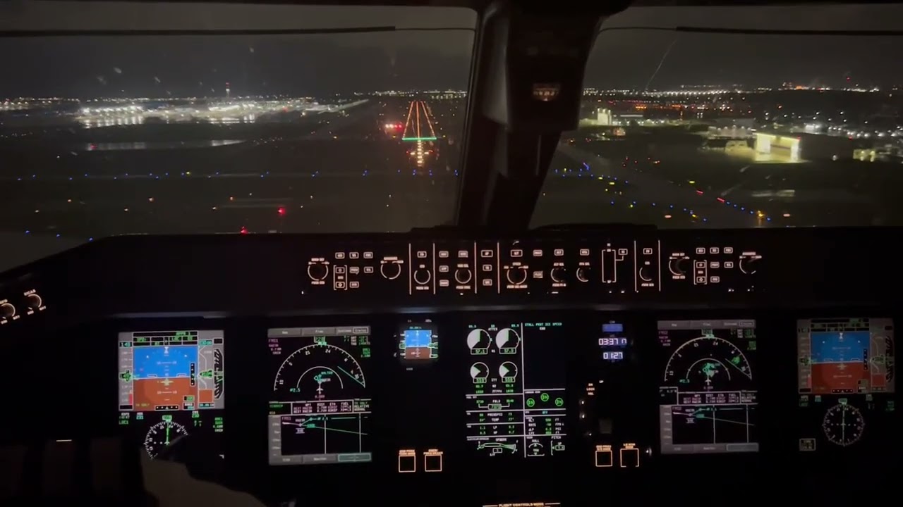 Landing on a rainy night in Indianapolis (IND)