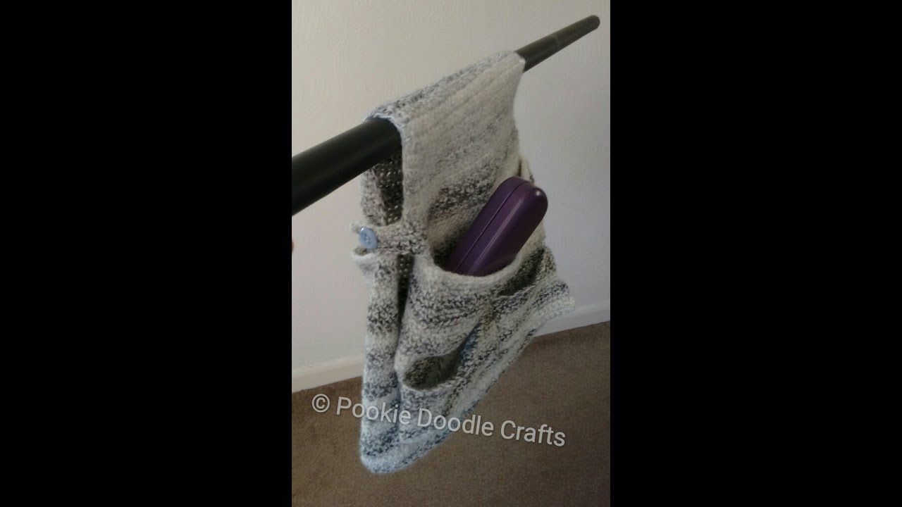 Over Handle Two Sided Crochet Carry Bag for Pushchairs, Walking Frames, Wheelchairs