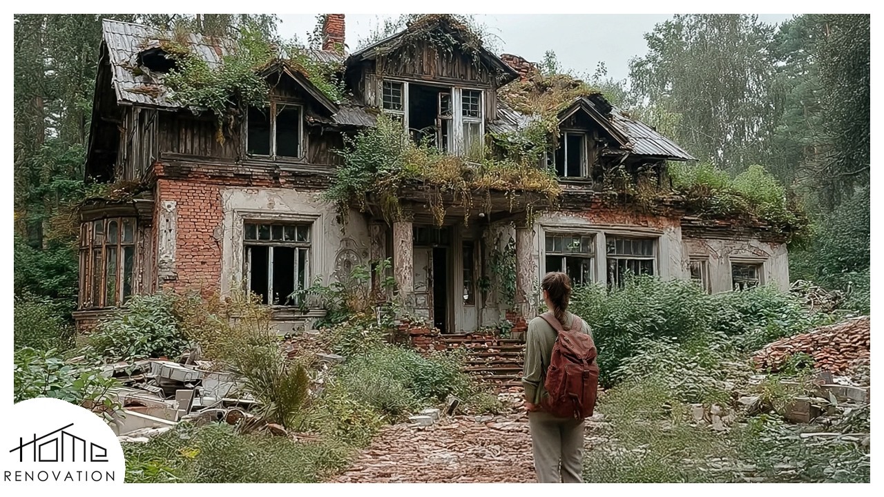 Устав от городской жизни, одинокая женщина превратила заброшенный дом в прекрасное жилище.