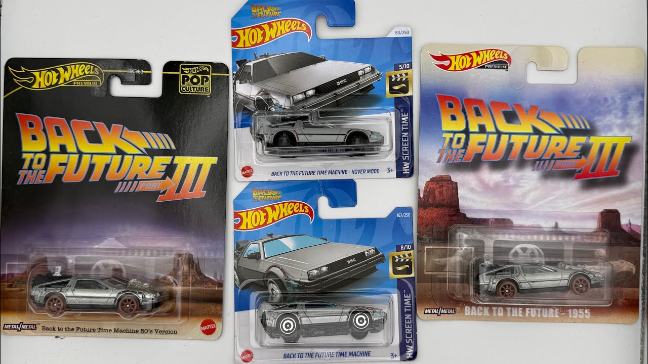 HOT WHEELS ZURÜCK IN DIE ZUKUNFT 1-3 DELOREAN ZEITMASCHINE VERGLEICH 