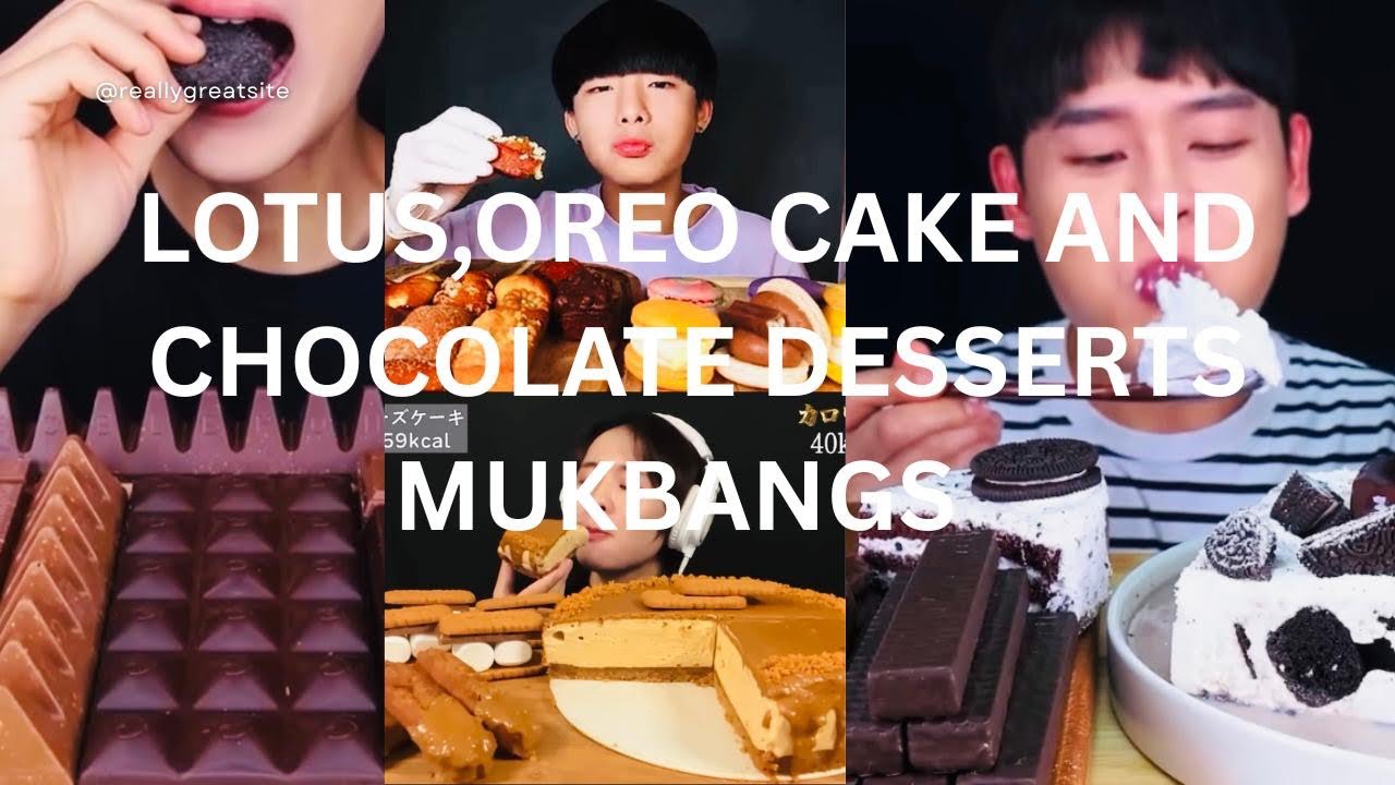 Lotus cake, Oreo cake and chocolate desserts mukbangs |bites only,compilation 