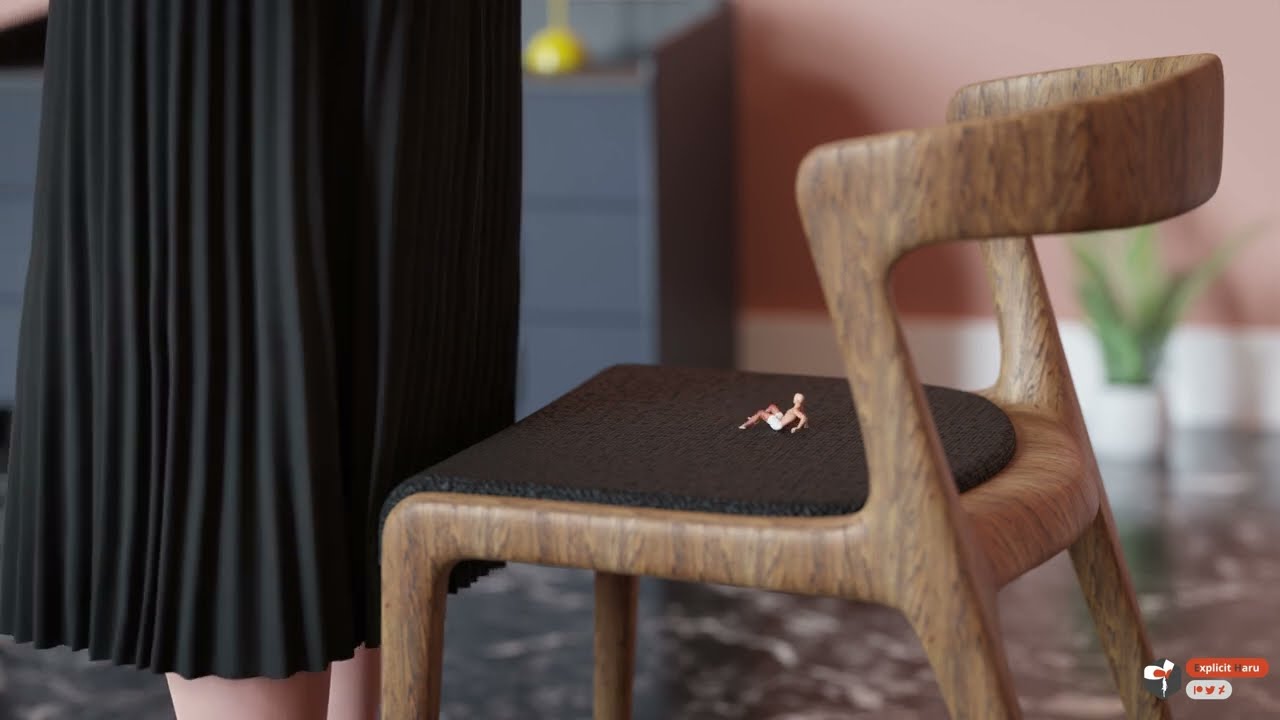 Did i sit on something? (Giantess animation)