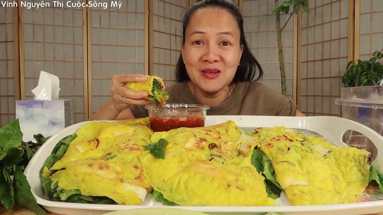 ĂN BÁNH XÈO THỊT BÒ ,TÀU HỦ ,XÀ LÁCH ,RAU THƠM CUỘN GIÒN RỤM NGON HẾT CHỔ CHÊ.#1009