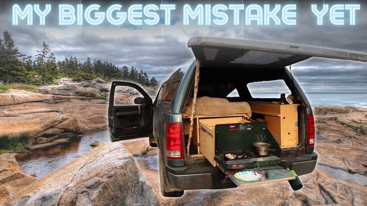 Falling into FREEZING WATER While Truck Cap Camping (Fly Fishing Grand Lake Stream)