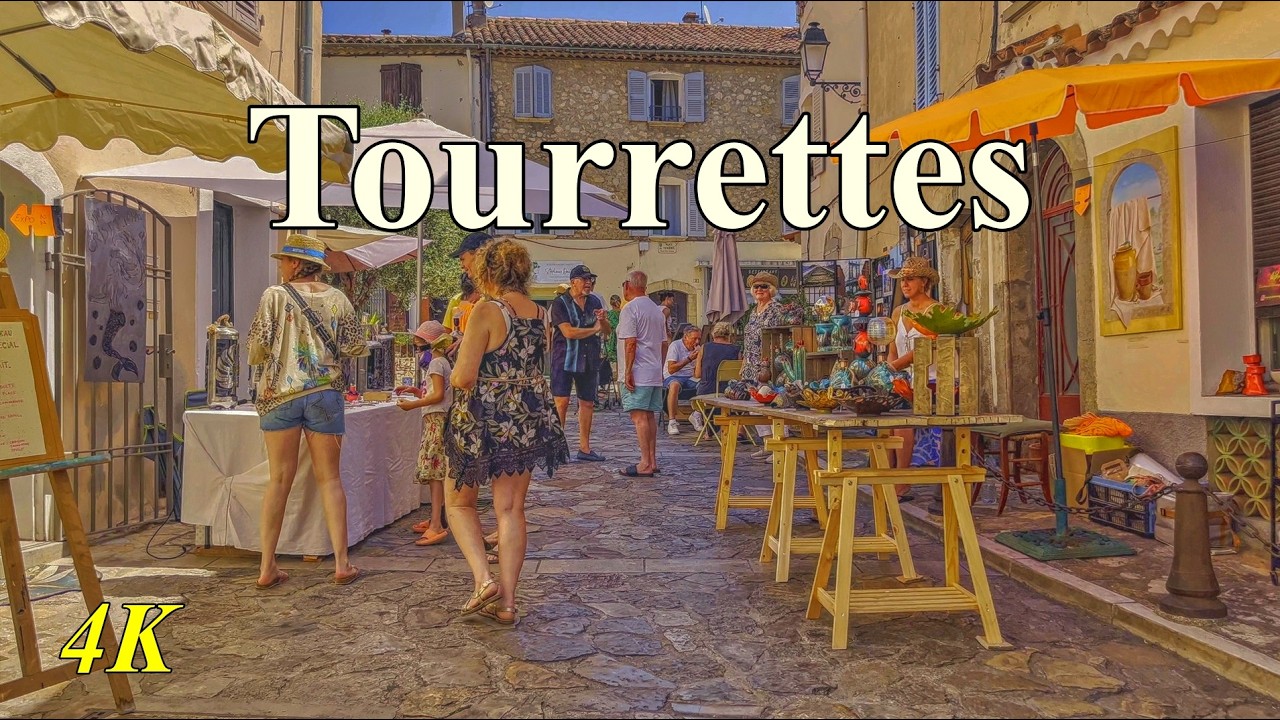 🌞Tourrettes (Var) : village perché authentique au cœur de la Provence [4K]