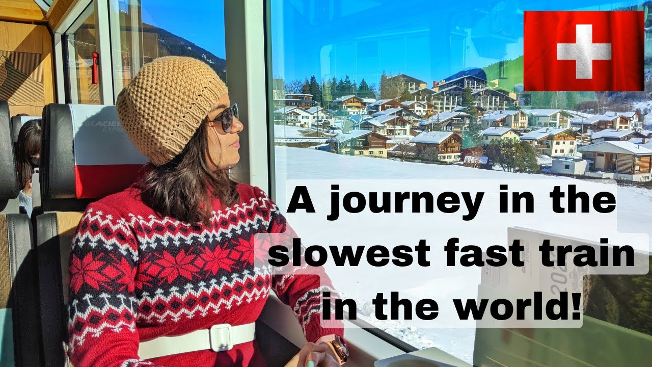 🇨🇭Glacier Express 4K video - Switzerland winter - Andermatt to Chur🇨🇭