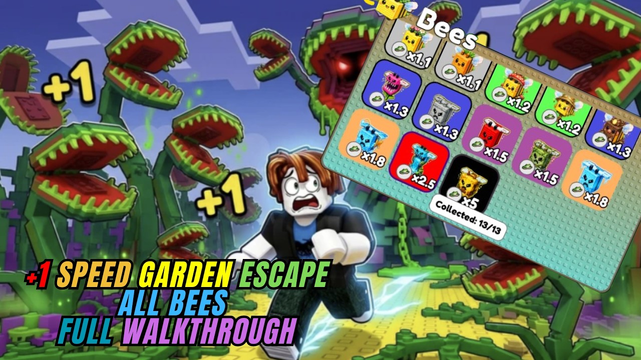 [+1 Speed Garden Escape🌱] All Levels All 13 Bees Full Walkthrough
