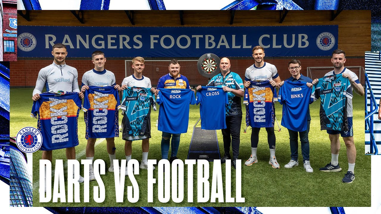 Darts v Football | Rob Cross and Josh Rock take on Rangers Players
