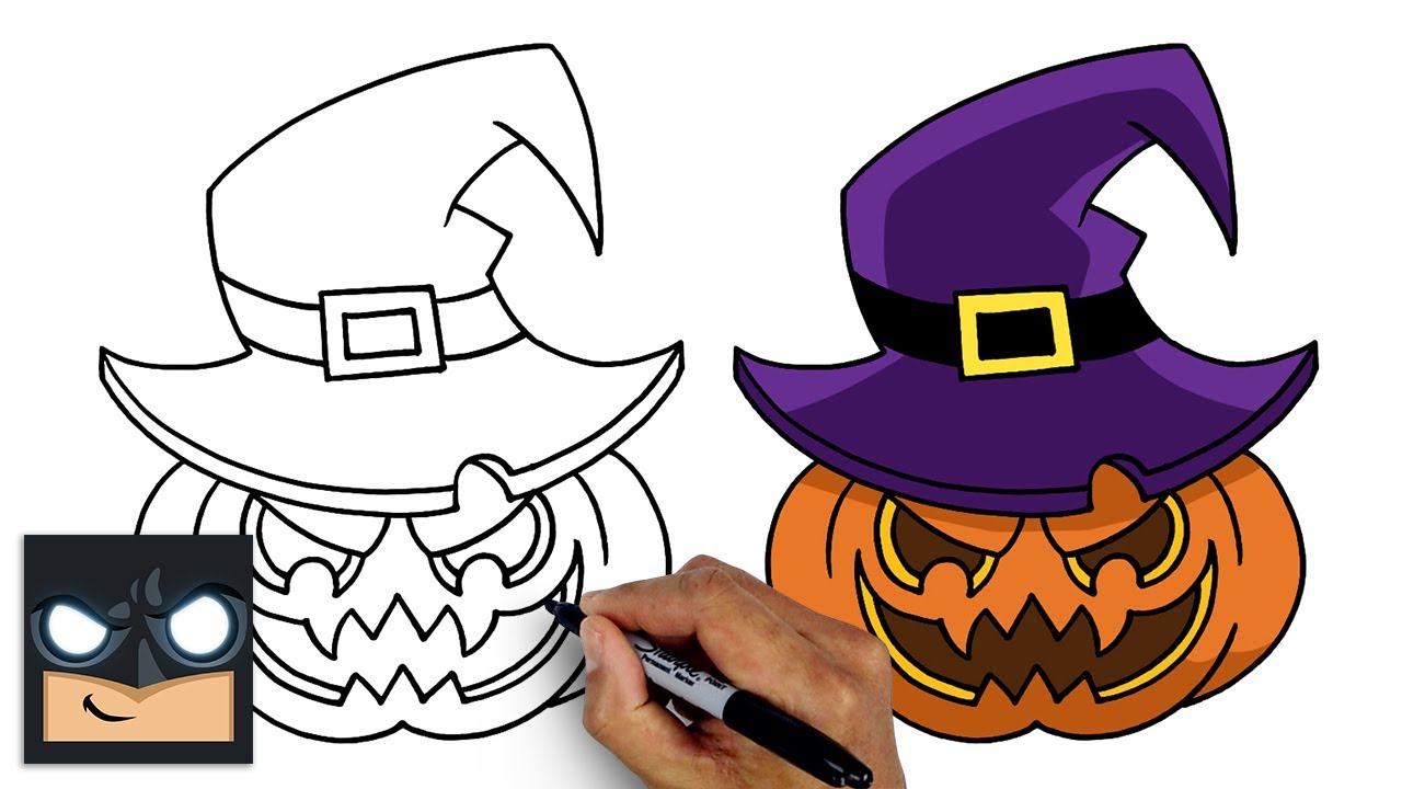 How To Draw Halloween Pumpkin | Step By Step Tutorial