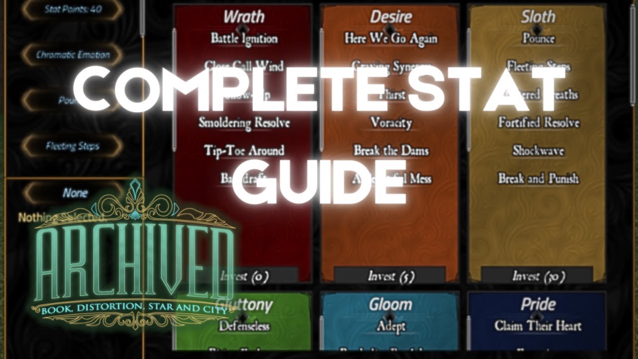 The Complete Guide to Sin Affinities(stats) in Roblox Archived