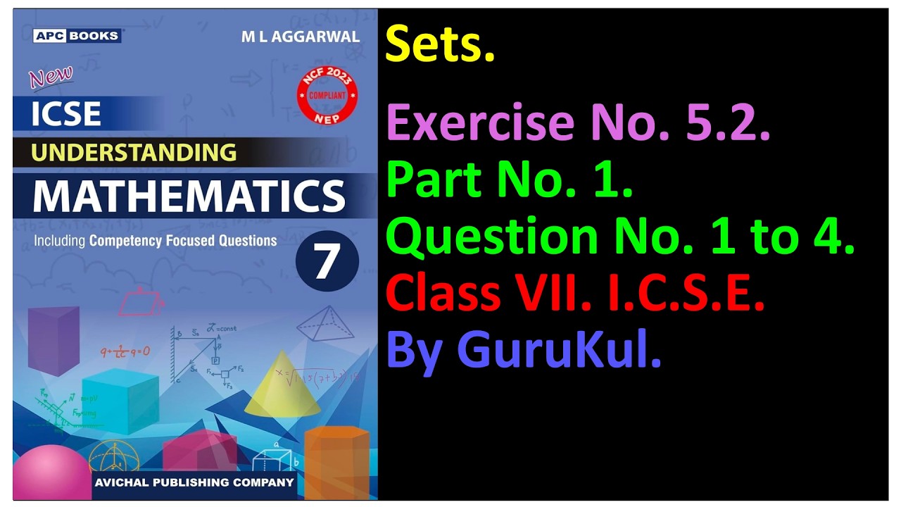 Sets, Ex 5.2, Part 1, Class 7, M L Aggarwal—ICSE UNDERSTANDING MATHEMATICS