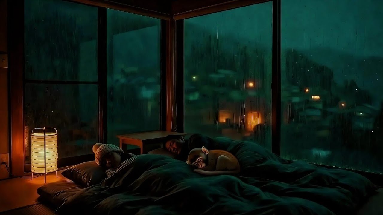 FALL ASLEEP FAST 💤 Relieves Stress & Anxiety, Raind Sounds + Piano, Deep Sleep - Healing Sleep Music