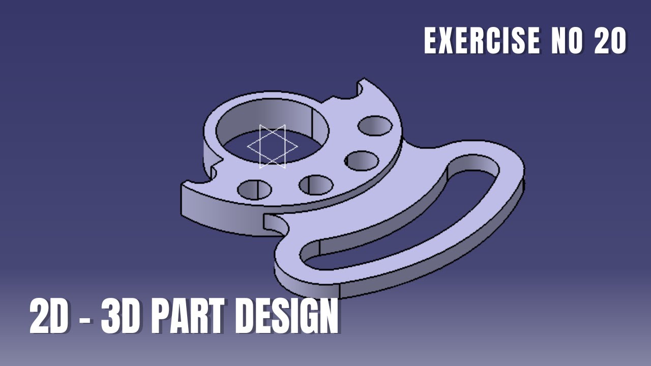 CATIA Design for Beginners Exercise 21 I Catia v5 tutorial exercise I Part Design I AUTOCAD