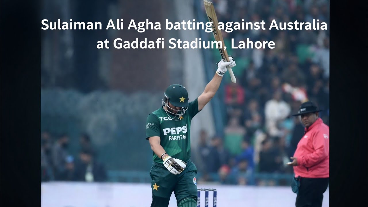 Suleman Ali aaqa ki batting is video mein dekhen Australia ke khilaf Lahore mein Gaddafi stadium