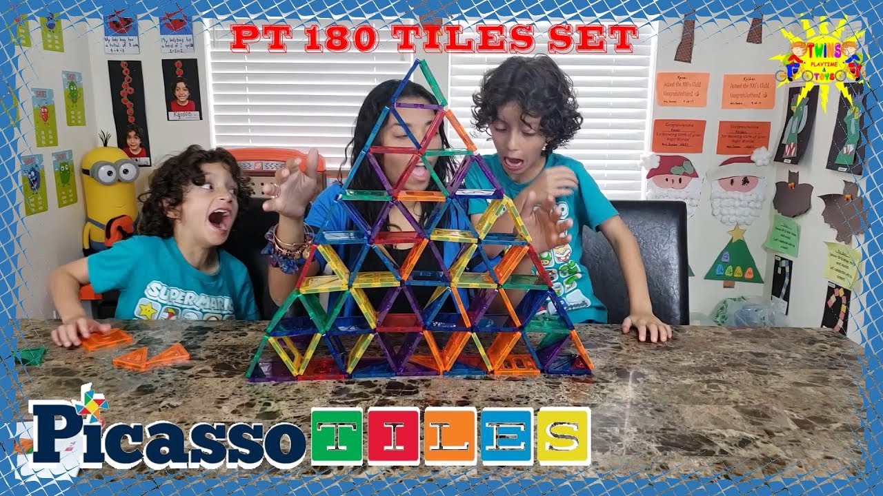 PicassoTiles PT180 Set Review and Playtime with Twins Playtime and Toys