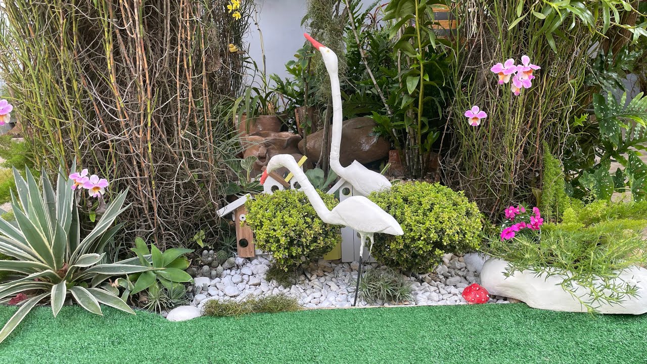 Consertando minhas garças /decoração do meu jardim