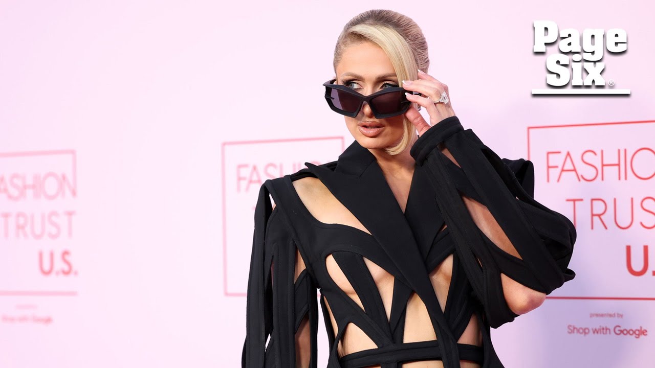 Paris Hilton ditches bra in daring cutout coat on Fashion Trust U.S. Awards red carpet