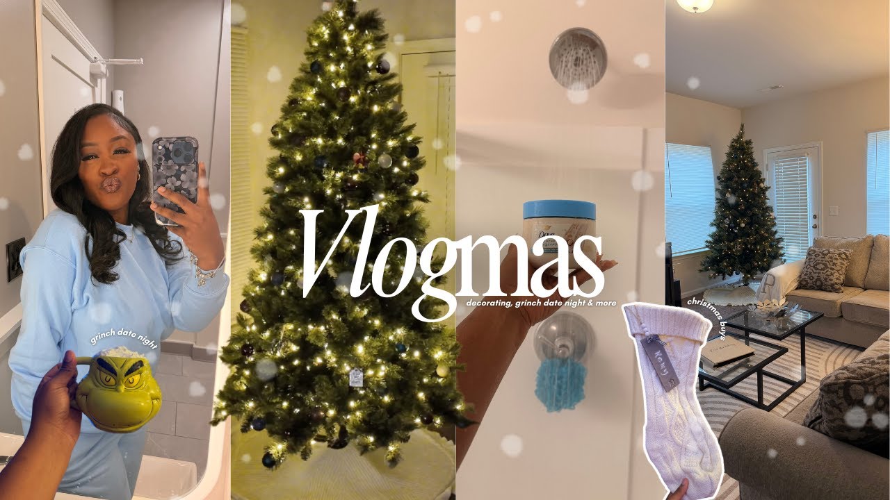 Vlogmas | Cozy Christmas Decorating, Grinch Date Night, Starbucks Holiday Order ✨ ft. MontVoo Rugs