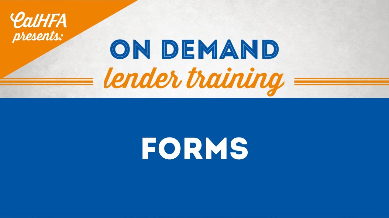 CalHFA Lender Forms