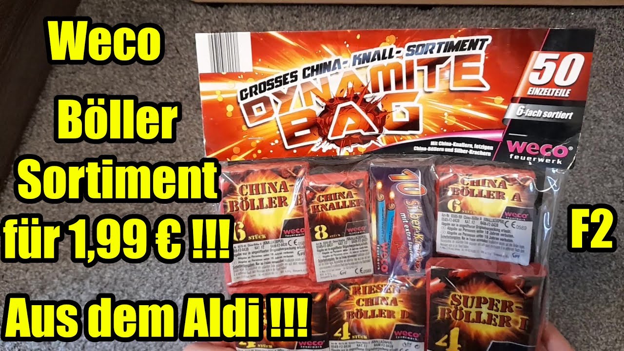 Weco Dynamit Bag 1,99€ aus dem Aldi Nord !!! / F2 / Test / Charge 2019 / Böller-Sortiment