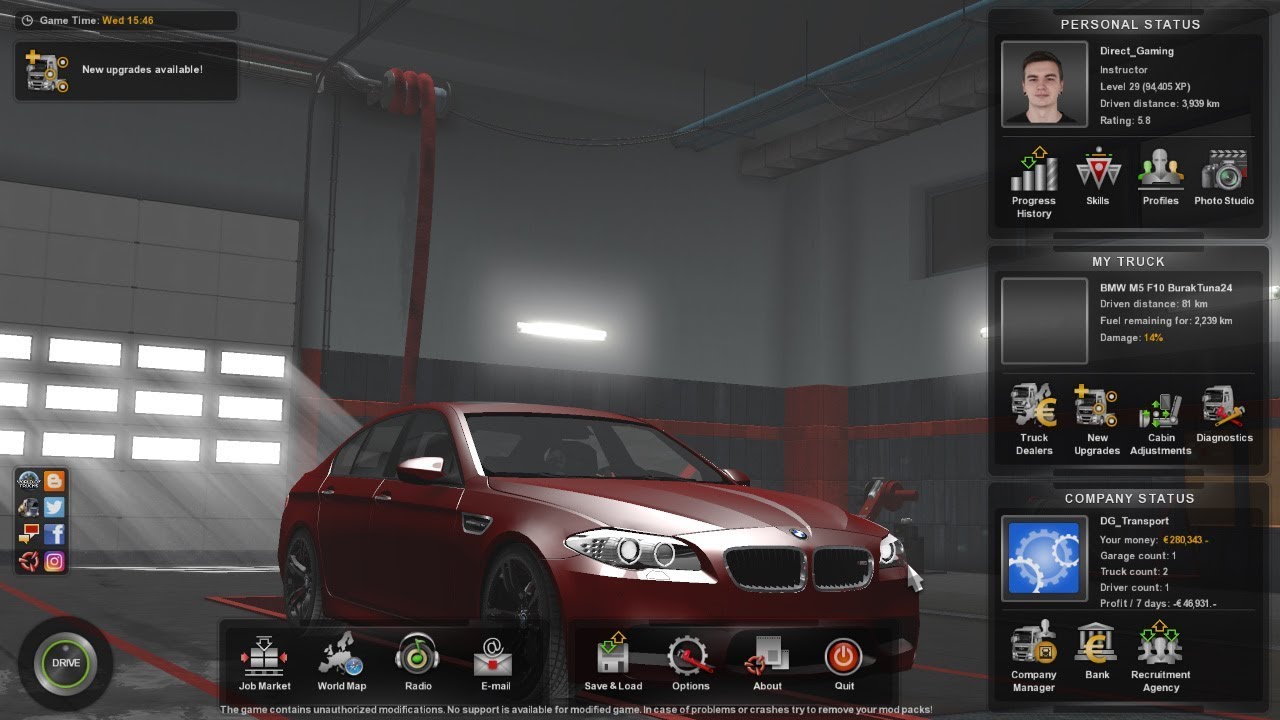 ETS 2 1.31 BMW M5 F10 Car Mod Test