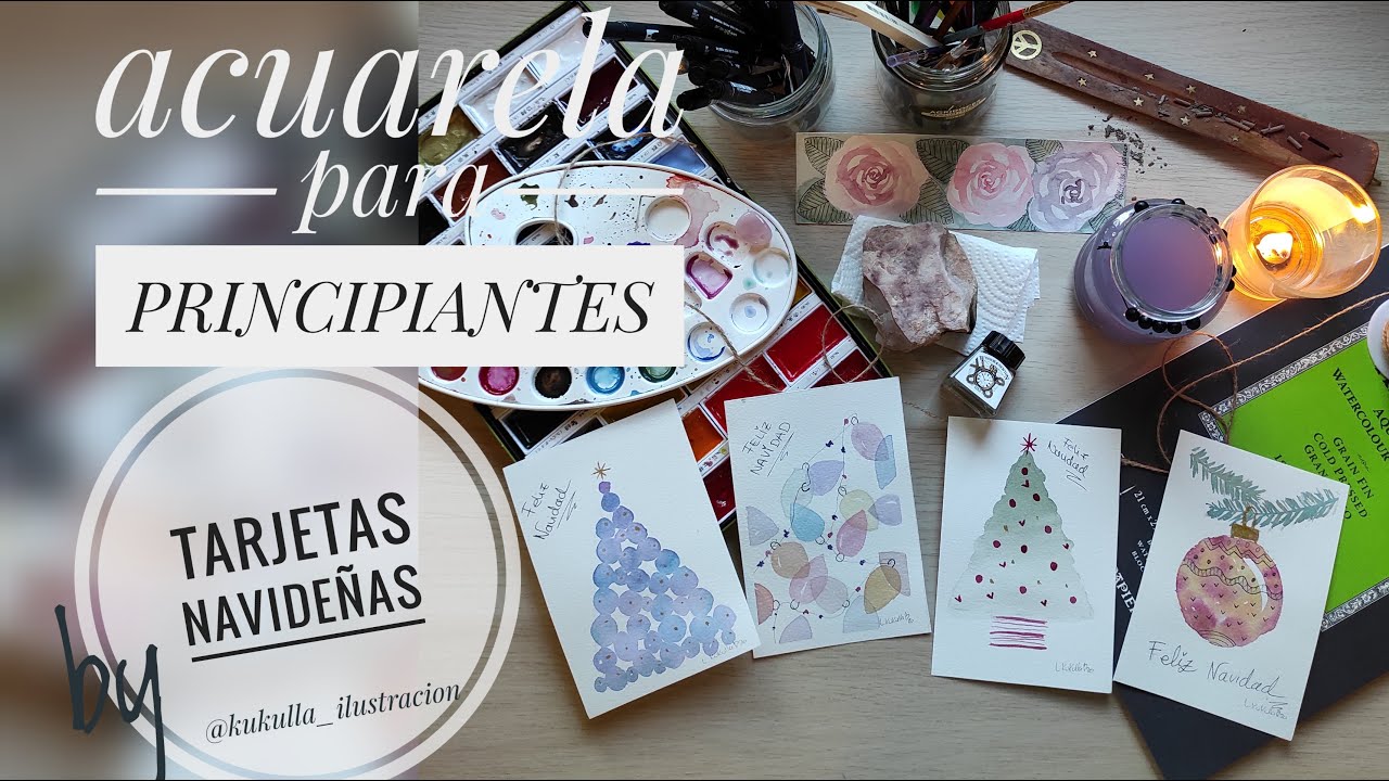 ACUARELA PARA PRINCIPIANTES-TARJETAS NAVIDEÑAS