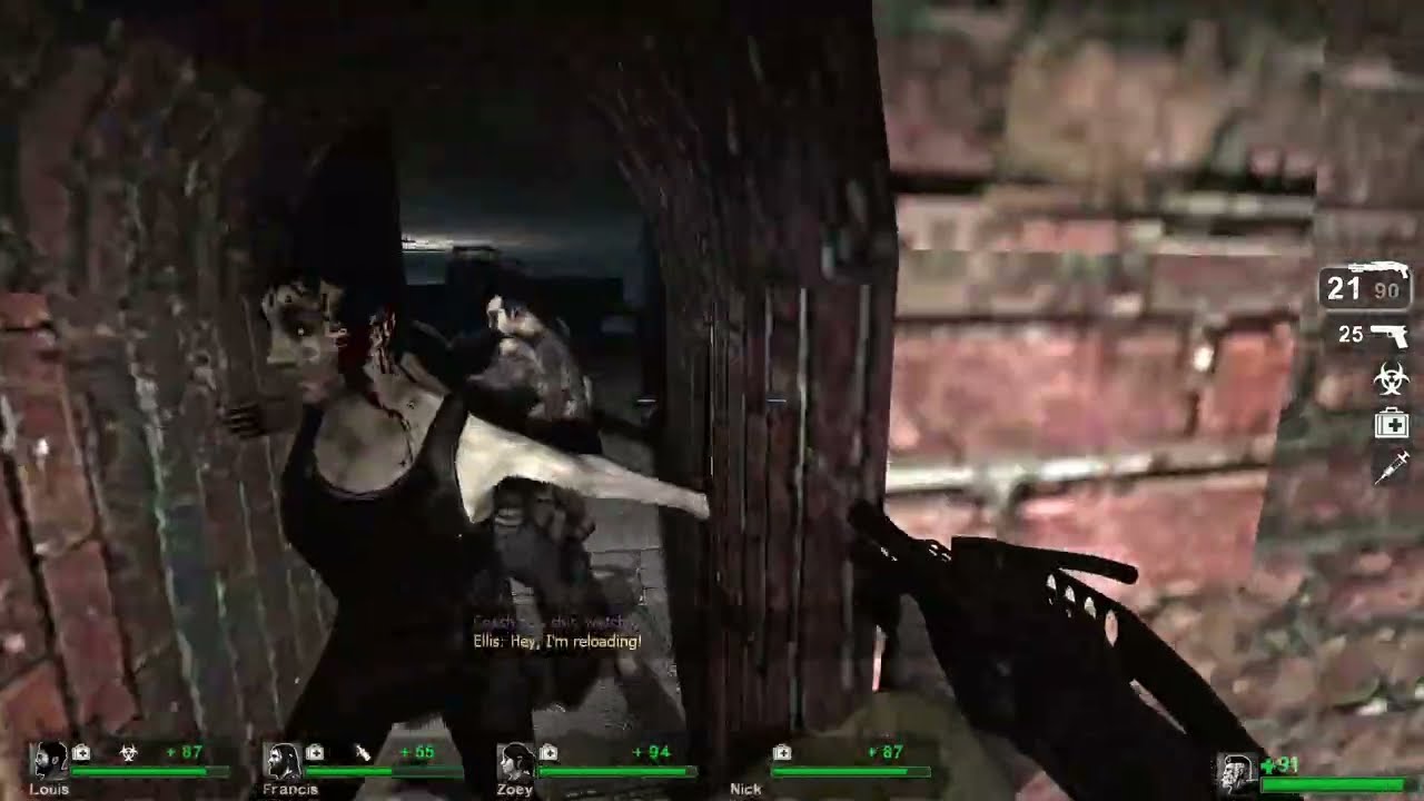 Left 4 Dead 2 - No Way Out With All 8 Survivors (As Bill L4D Beta Animations)