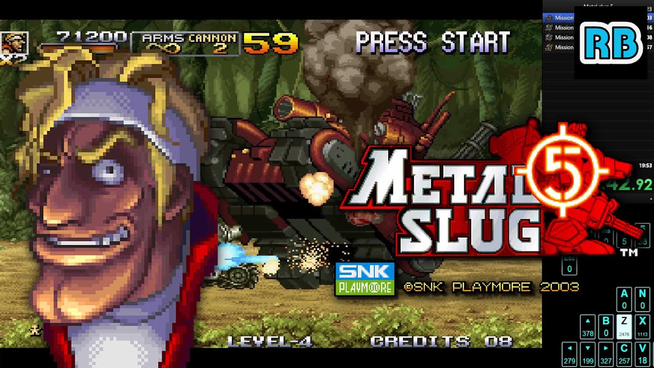 2003 [60fps] Metal Slug 5 (Euro) Speedrun 19m00s ALL