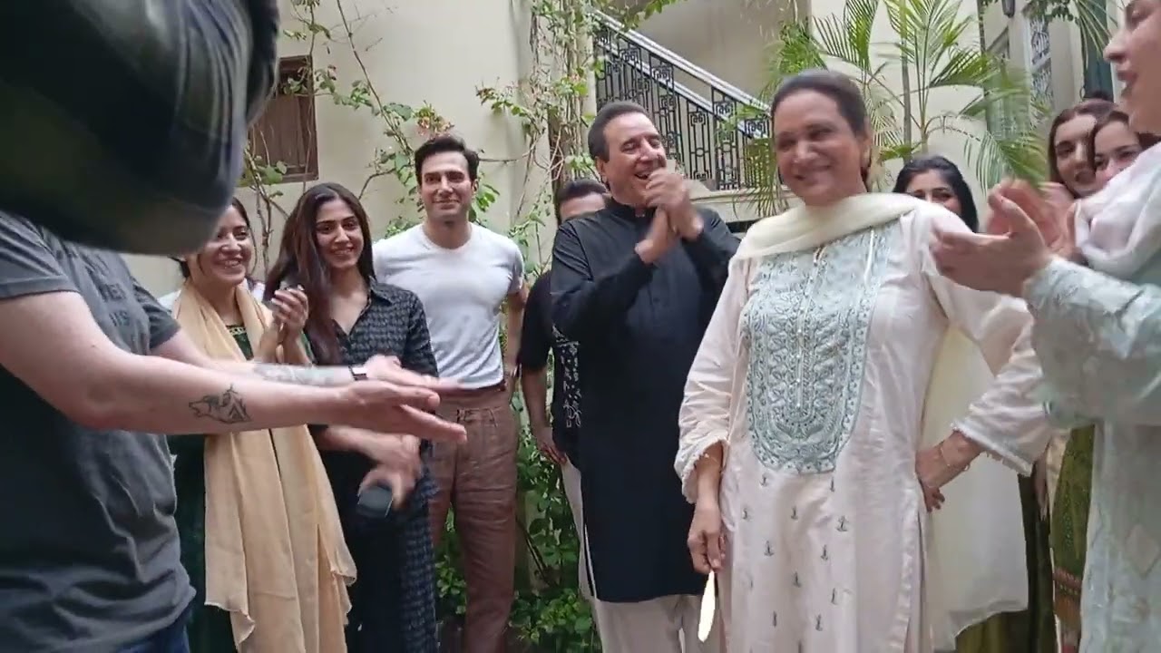 Jawed sheikh sab and bushra Ansari and Fahad Mustafa BTS today shooting happy birthday 🎈