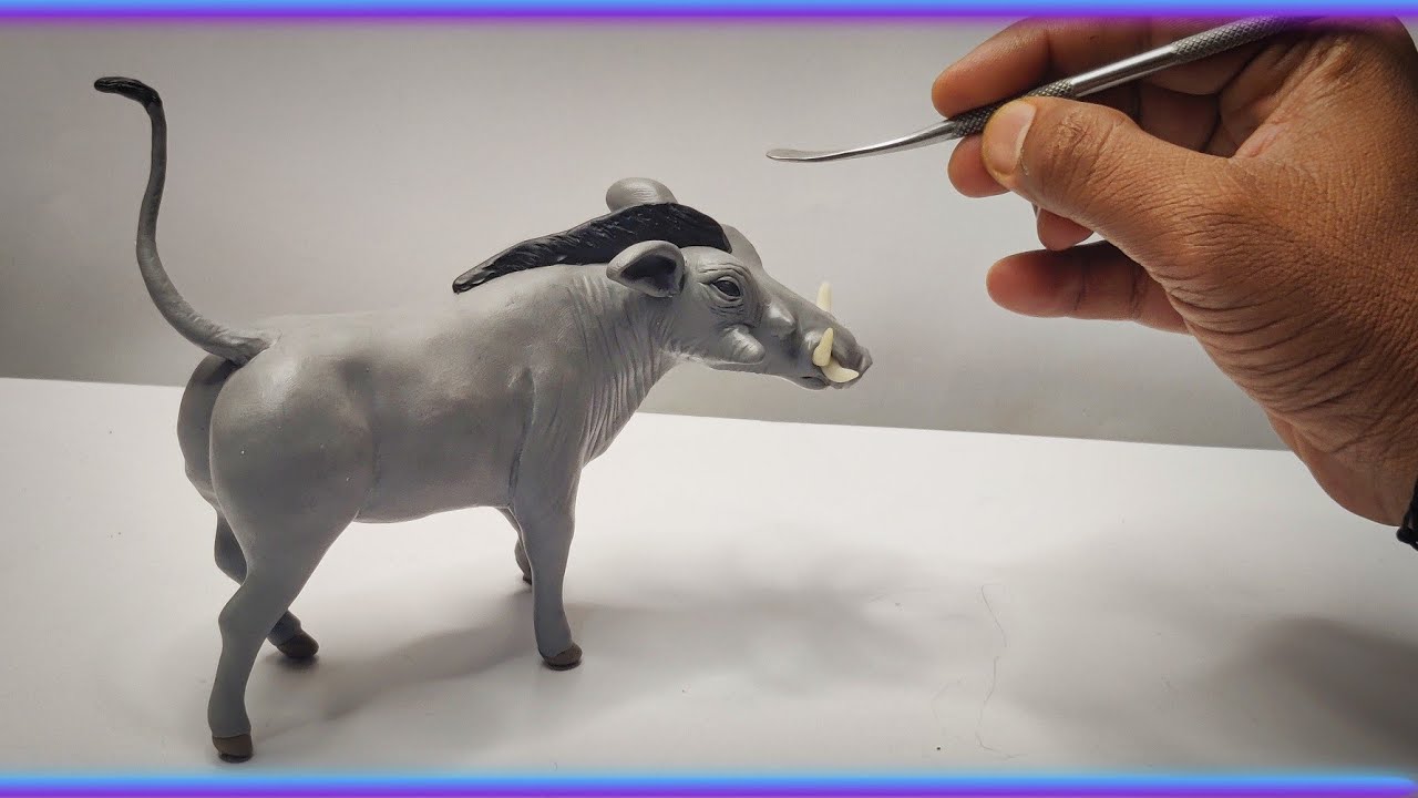 ClayArt: How to Make easy Clay animal - Warthog |I made  Tiniest animal in clay , clay modelling