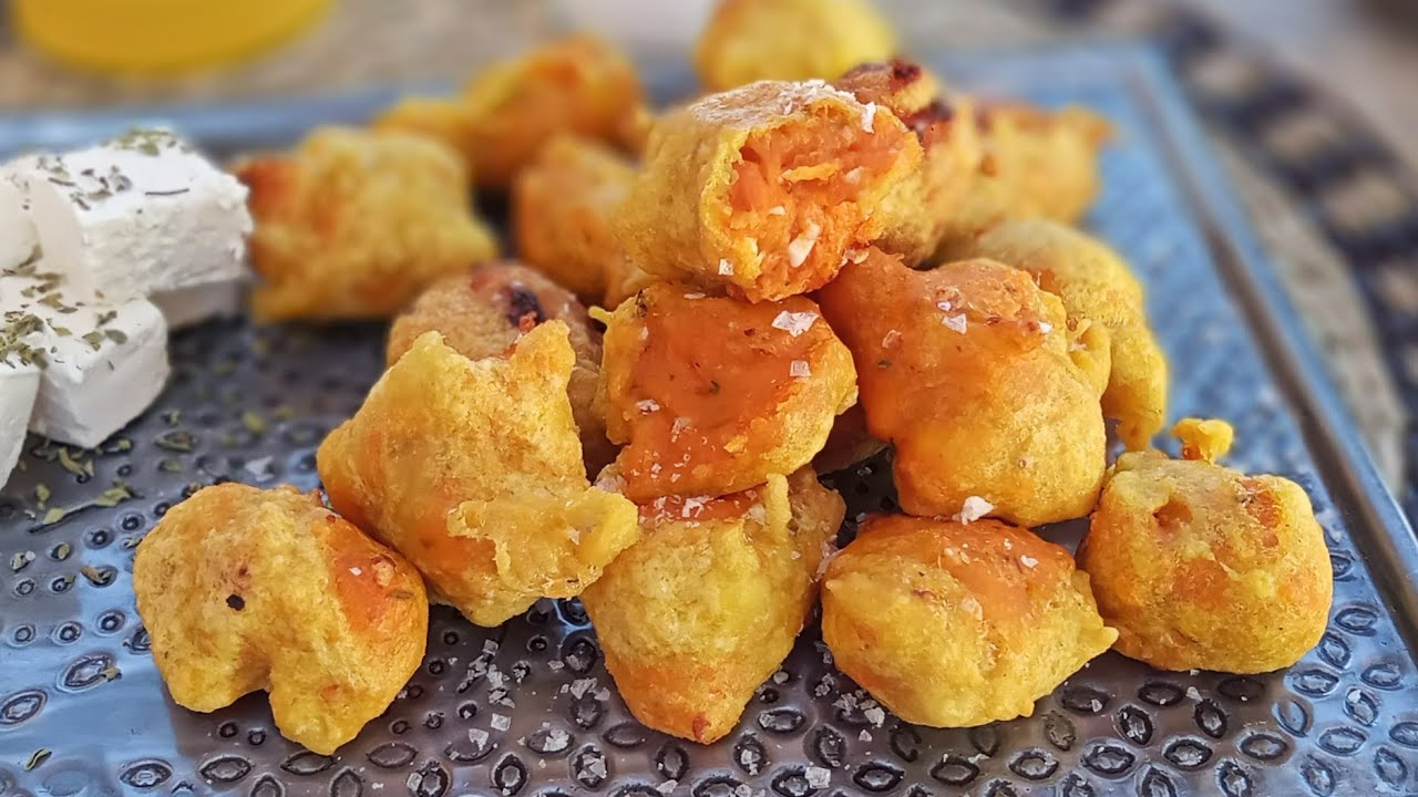 CROQUETAS o Buñuelos DE BONIATO Y QUESO FETA «MAAKOUDA»  es un buñuelo magrebí