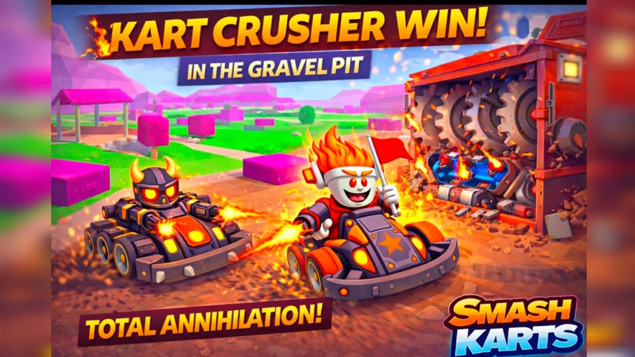 I Turned Into KART CRUSHER & WRECKED EVERYONE 😱 | Gravel Pit Smash Karts #smashkarts #games 