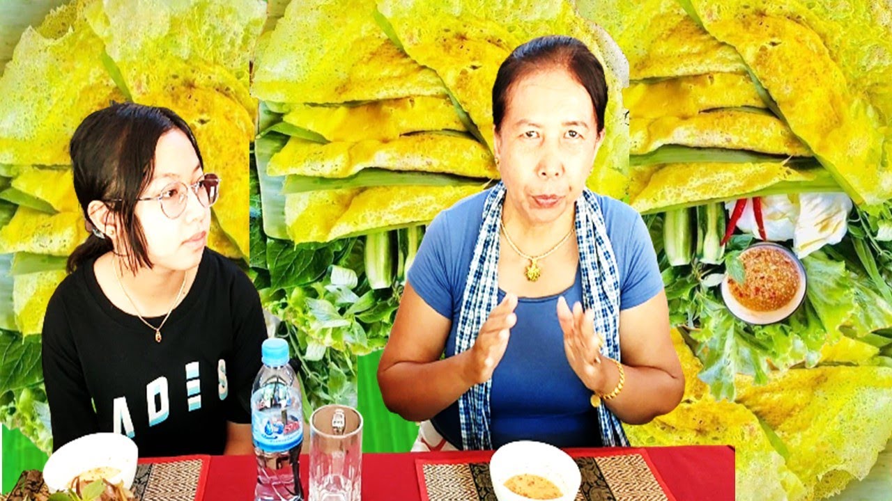 Lunch in Angkor: Banh Chhev | Banh Xeo | Crispy Rice Pancake | បាញ់ឆែវ សៀមរាប