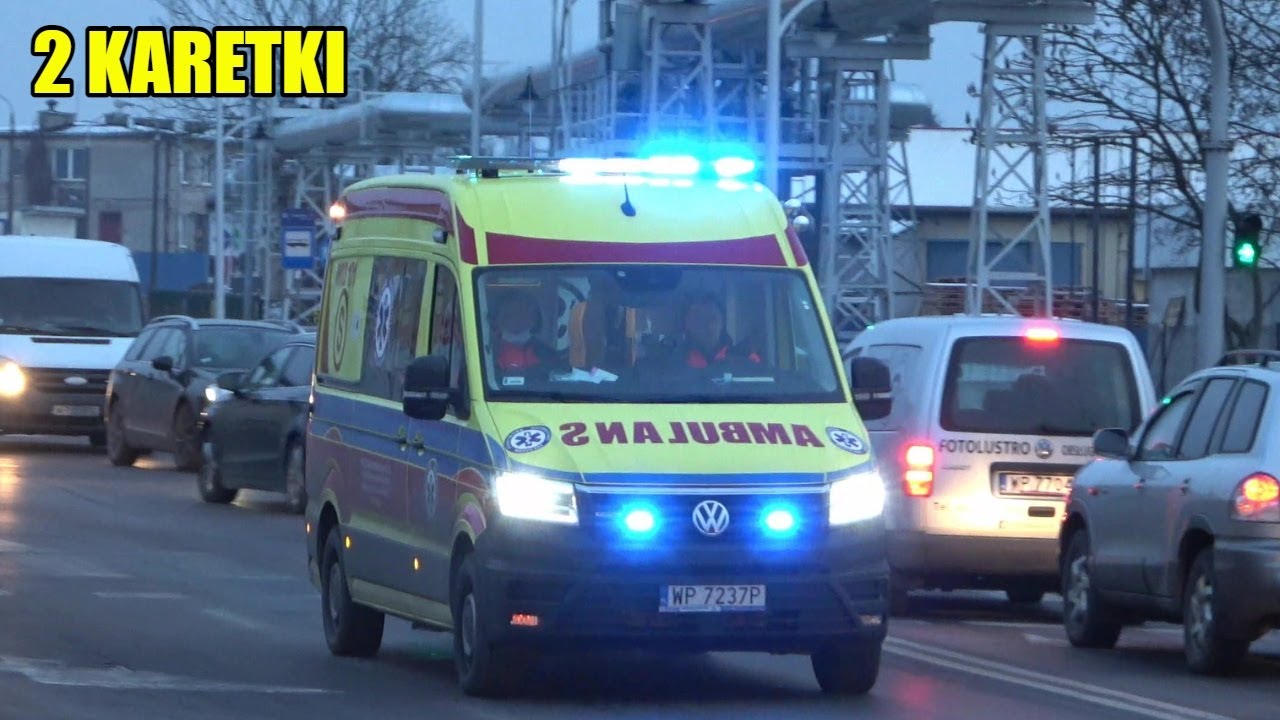 Alarmowo 2 karetki VW Crafter z WSPRiTS Płock i Wojskowego Instytutu Medycznego w Warszawie