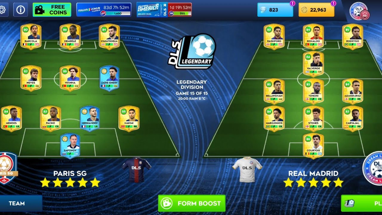DLS26 REAL MADRID VS PARIS SG VS NAPOLI